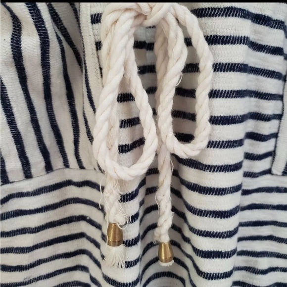 Forever 21 White Navy Striped Sleeveless Knit Mini Tunic Dress Size S sailor - Picture 5 of 5